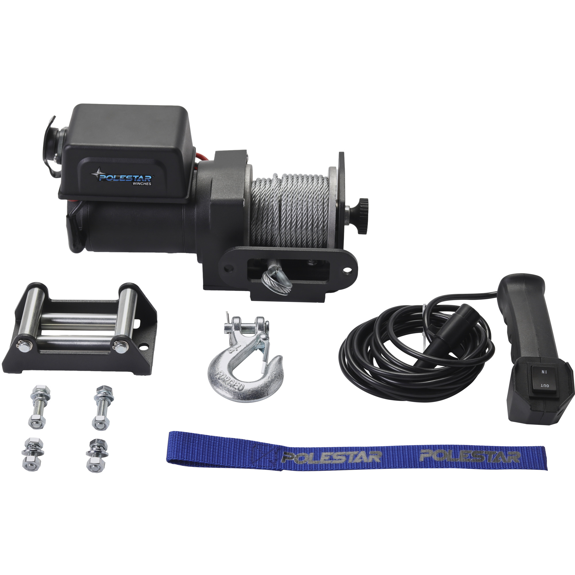Polestar 12V DC Electric Utility Winch — 2500-Lb. Capacity